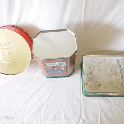 3 Christmas Cookie tins