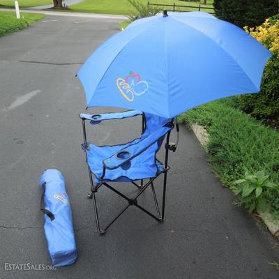 Pair of Beach/Camp/Tailgating Folding Chairs w/Umbrella