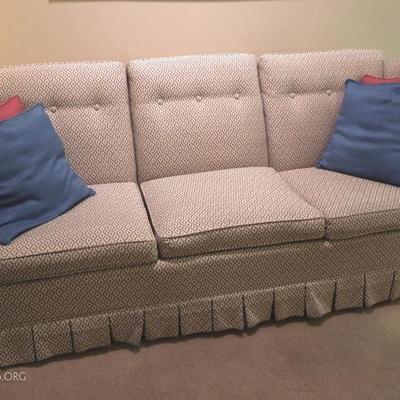 Vintage Upholstered Skirted Couch