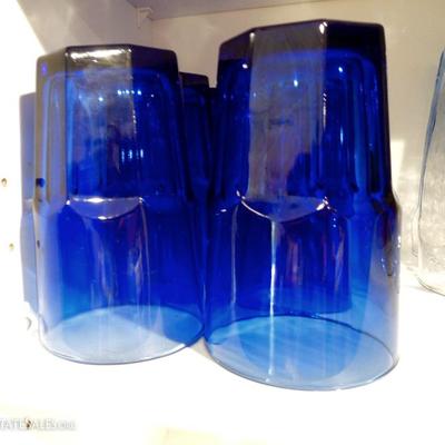 Mixed Lot of  17 Colored Glass Iced Tea Tumblers