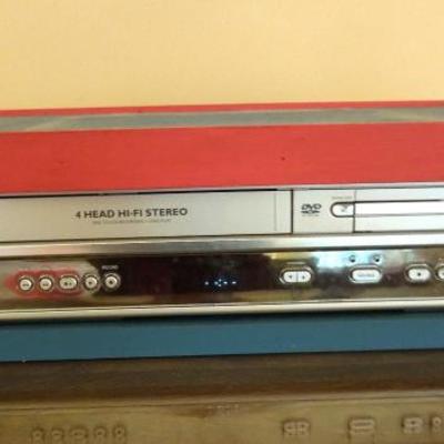 VCR and DVD Player in Custom Made Wood Cabinet