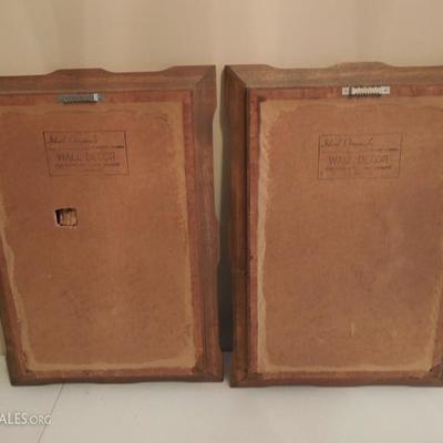 Pair of Framed Early American 3D Theme Wall Decor