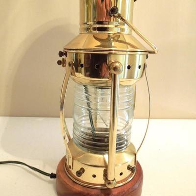 Vintage Nautical Brass Lantern Table Lamp