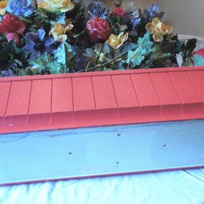 4 Rectangular Decorative Planters with Silk Flowers