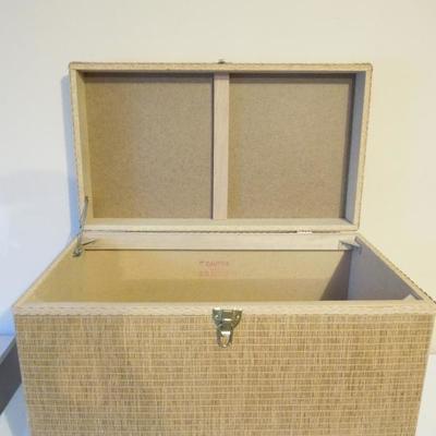 Large Grasscloth Covered Storage Trunk