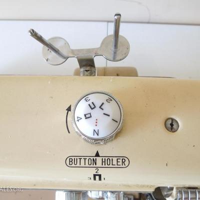 Vintage "White" Metal Case Sewing Machine
