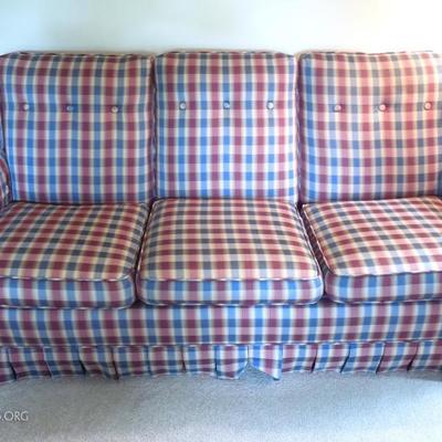 6 Ft. Plaid Wing Side Couch