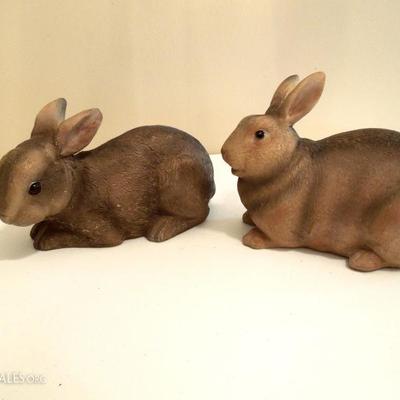 Pair of Resin Rabbits