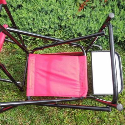 Pair of Folding Camp Chairs with Side Shelf
