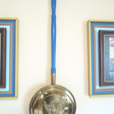 Long Wood Handle Brass Hearth Plate 