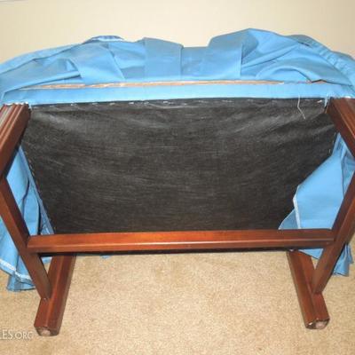 Blue Cloth Pleated Ottoman