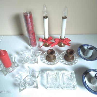 Lot of Candles and Base Holders