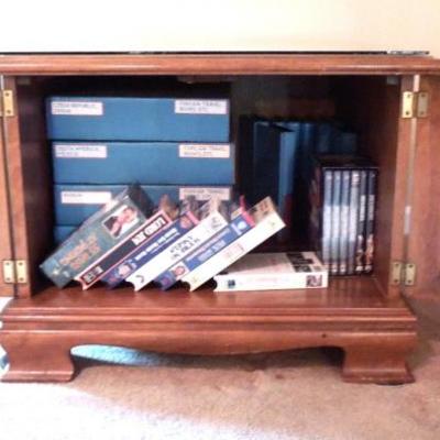 Square Maple Side Table Storage Cabinet