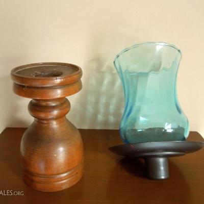 Pair of Treenware  Candlesticks
