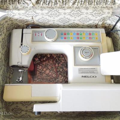 Vintage Nelco Metal Sewing Machine in Case