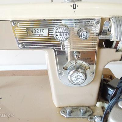 Vintage "White" Metal Case Sewing Machine