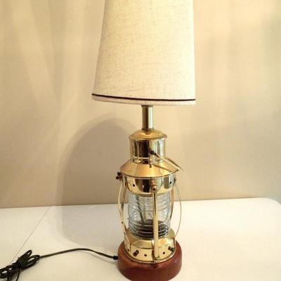 Vintage Nautical Brass Lantern Table Lamp