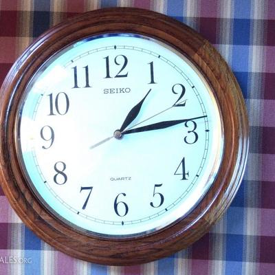 Wood Frame Seiko Wall Clock