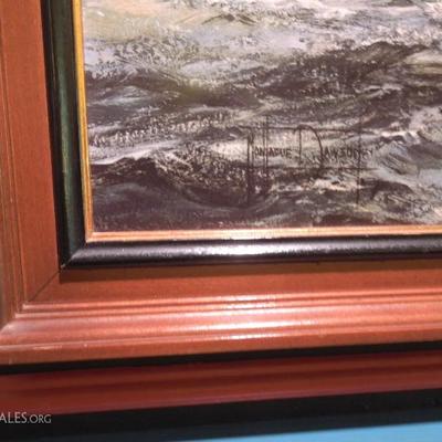 Large Triple Custom Framed Print of Clipper Ship