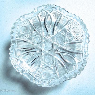 Lot of Small Cut and Etched Glass Dishes