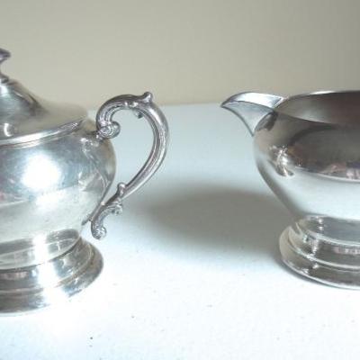 Silver on Copper Norpro Sugar and Creamer