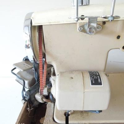 Vintage "White" Metal Case Sewing Machine