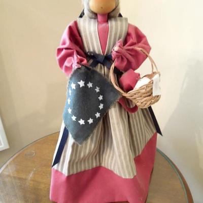 Betsy Ross Cloth and Pine Decorative Doll