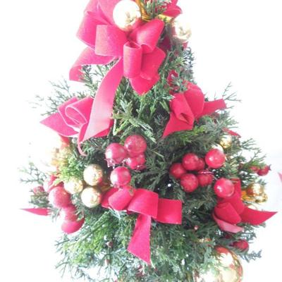 2 Plastic Embellished Christmas Trees