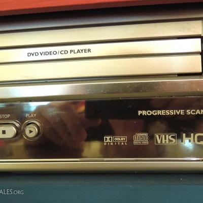 VCR and DVD Player in Custom Made Wood Cabinet