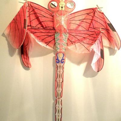 Vintage Japanese Cloth Dragon Kite w/Box