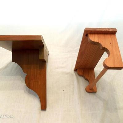 Two Wood Display Shelves