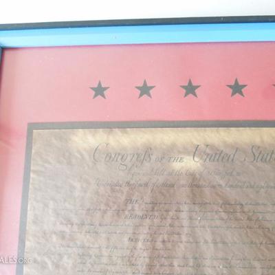 Pair of Large Custom Framed Historical Document