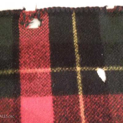 Vintage Red Plaid Wool Twin Blanket