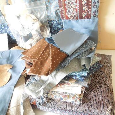 Calico Squares and Embroidery Unfinished Quilt