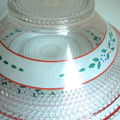 Glass Christmas Bowl and Plate
