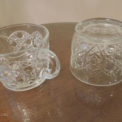 Vintage Box of 8 Clear Pressed Glass Punch Cups