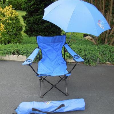 Pair of Beach/Camp/Tailgating Folding Chairs w/Umbrella