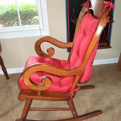 Vintage Maple Rocker with Cushions