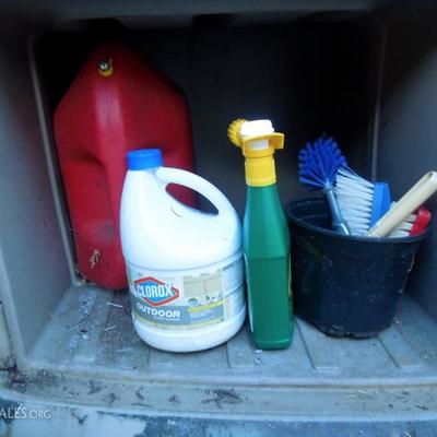 70x50x25 Plastic Storage Shed with Gardening Tools and Chemicals