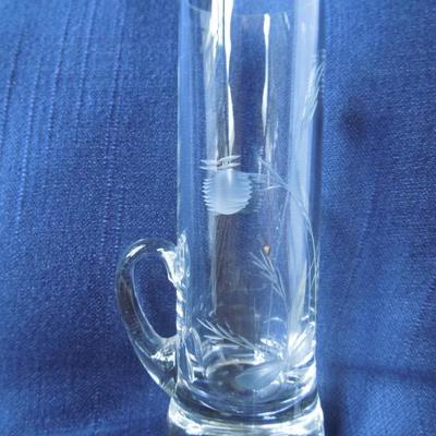Eight 2oz. Etched Cordials w/Handles