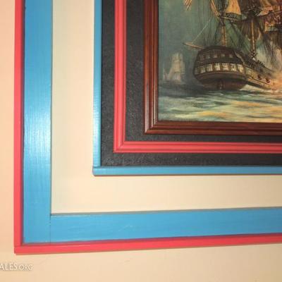 Custom Triple Framed Print of Clipper Ships