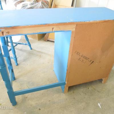 Vintage Painted Wood Secretary Desk and Chair