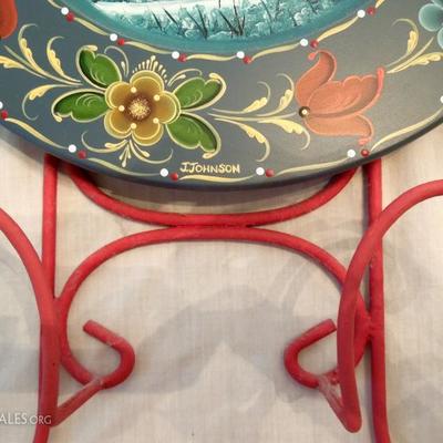 Two Wood Tole Painted Wall Decor
