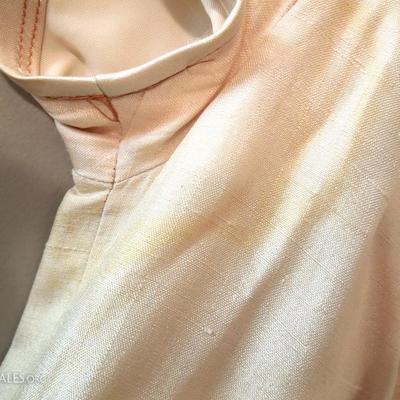 Vintage Tailored Raw Silk Dupioni Off White Wedding Gown
