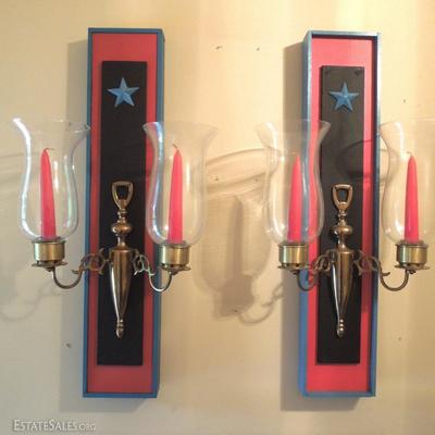 Pair of Custom Mounted Wall Sconces