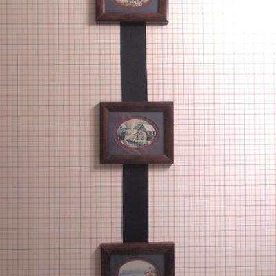 Ribbon Hung Framed Miniature Prints 