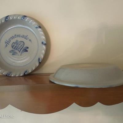 Pair Stoneware Pennsylvania Dutch Pie Plates