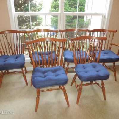6 Ethan Allen Nantucket Windsor Dining Chairs