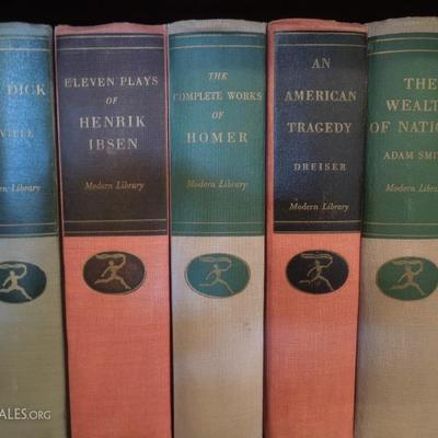 Collection of 24 Vintage Hardback Classics and Brass Bookends