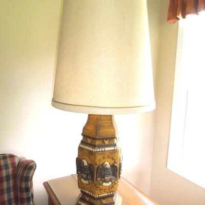Large Vintage U.S.A. Eagle Theme Lamp with Shade